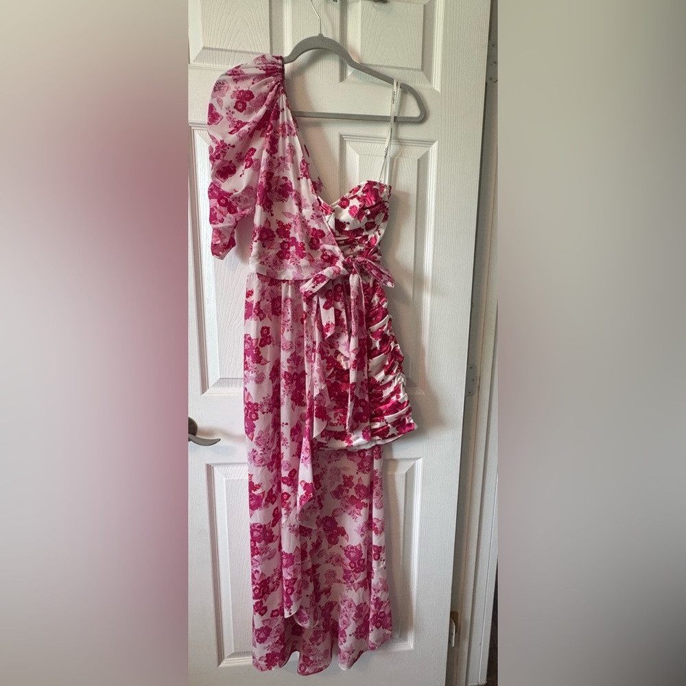 For Love And Lemons NWT Pink and White Ruched Bodycon Mini Dress with top
